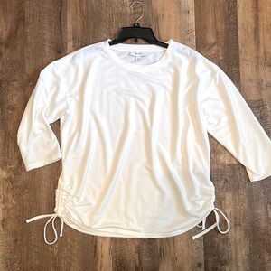 Nine West White 3/4 Sleeve Top with Side Ties